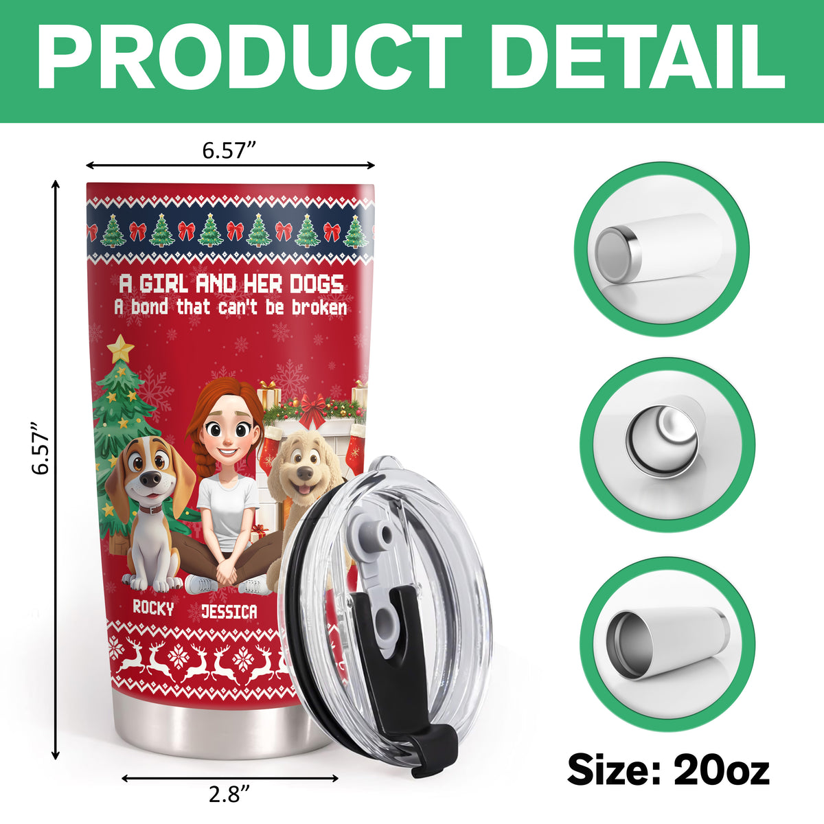 A Girl And Her Dog Christmas Fat Tumbler TH10 896333