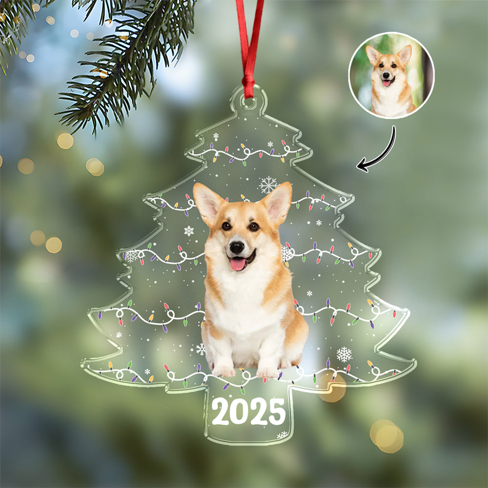 Custom Pet Photo On Christmas Tree Acrylic Ornament HA75 897986