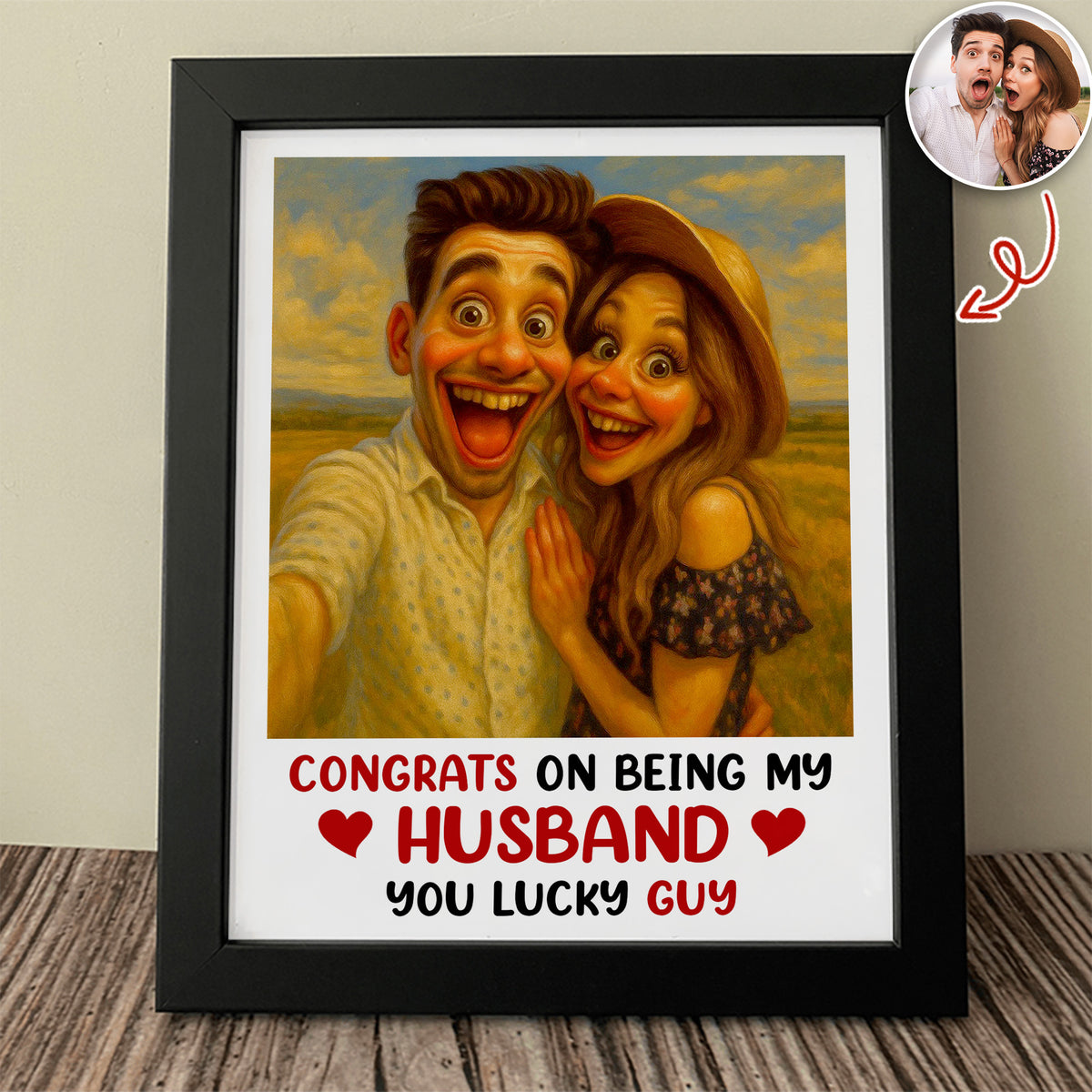Custom Couple Photo Congrats On Being My Husband Picture Frame LM32 893921