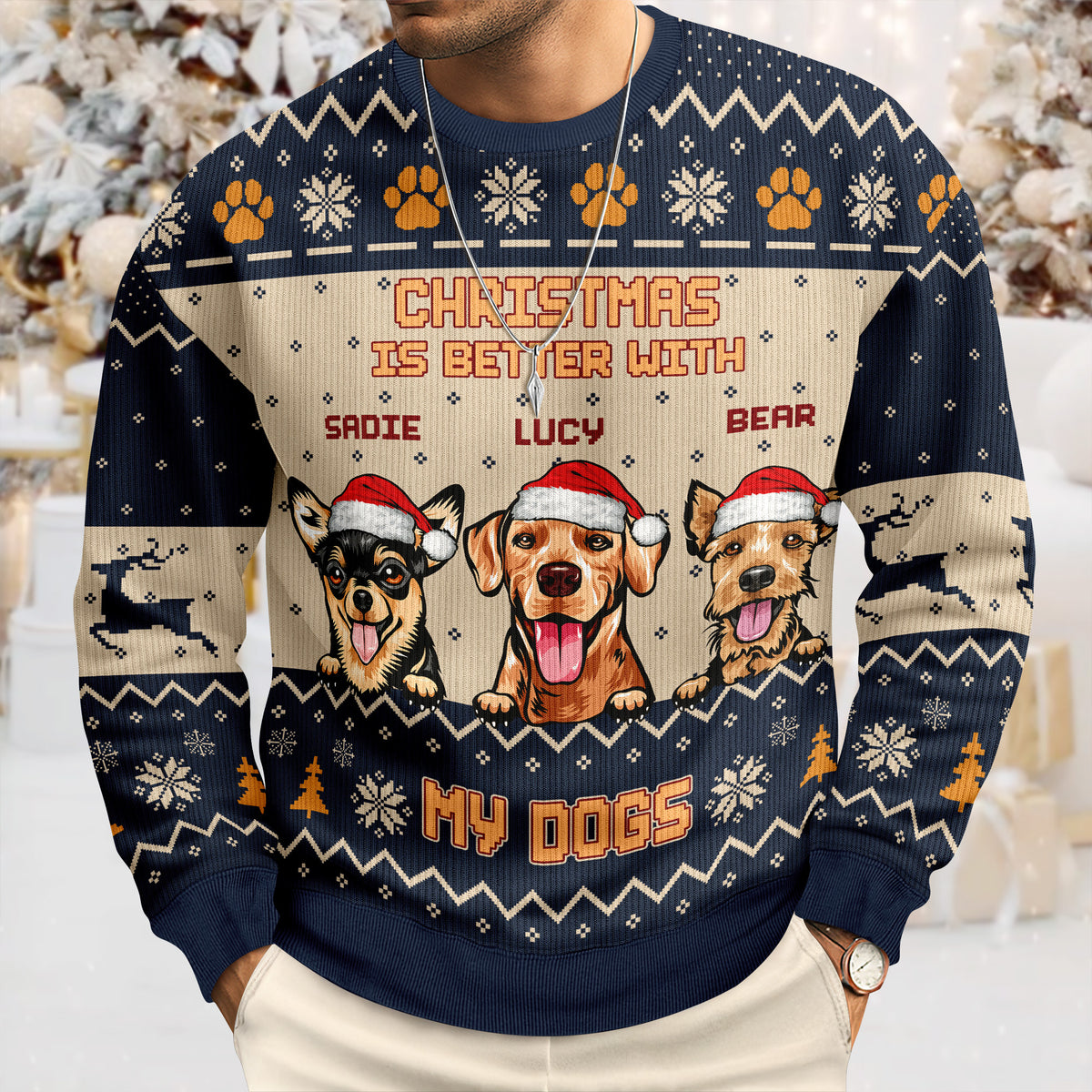 Tit The Season - Personalized Ugly Sweater Gift For Dog Lovers TH10 896105