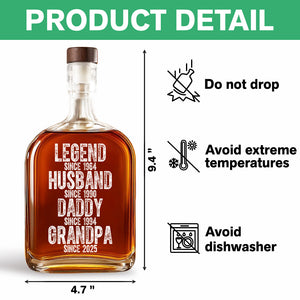 Legend Husband Daddy Grandpa - Family Personalized Whiskey Bottle HA75 892522