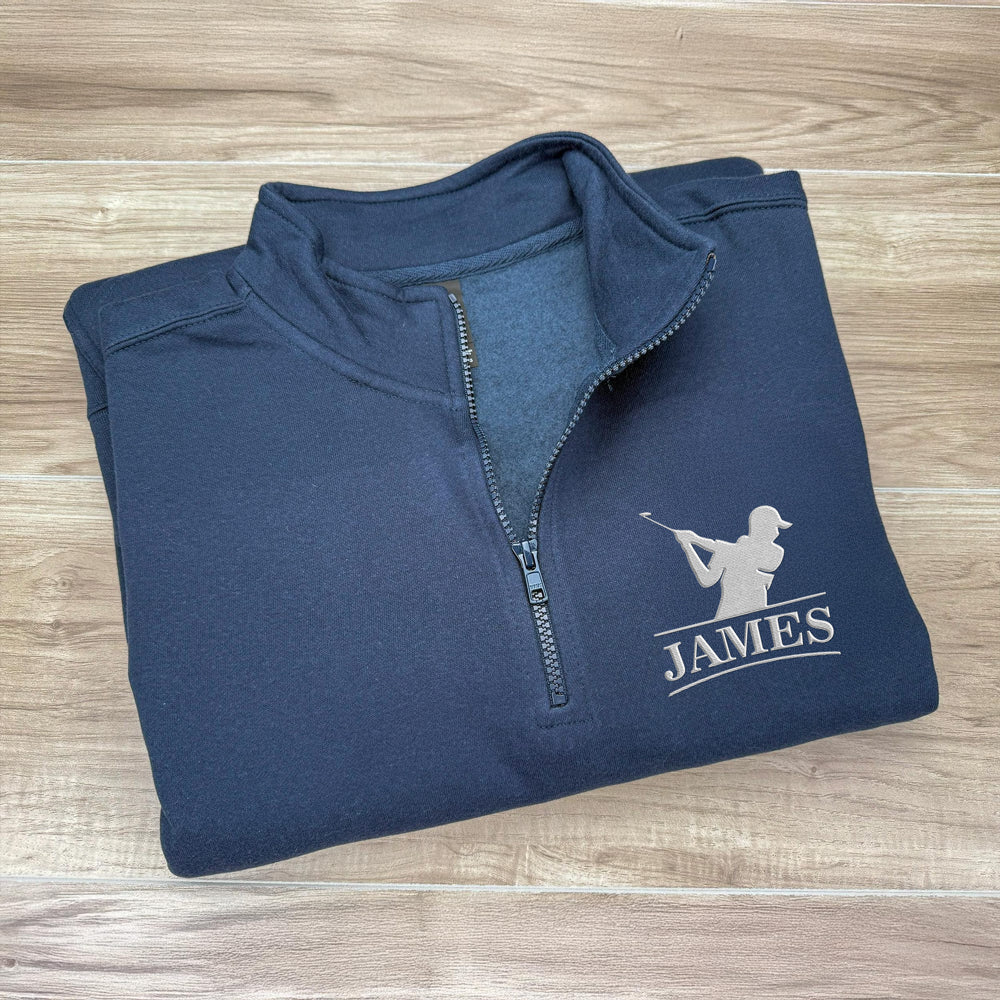 Custom Golfer Name Embroidered Golf Quarter Zip Sweater Golf Gift For Coaches, Golfers CH07 910016