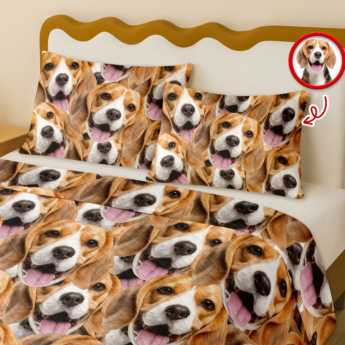 Custom Funny Puppy Photo Portrait Bedding Set Birthday, Christmas Gift For Dog Lover CH07 899192