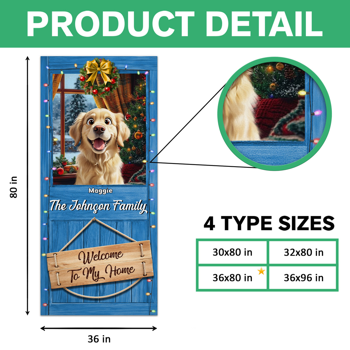 Custom Photo Welcome To My Home Door Cover For Dog Lover TH10 896539