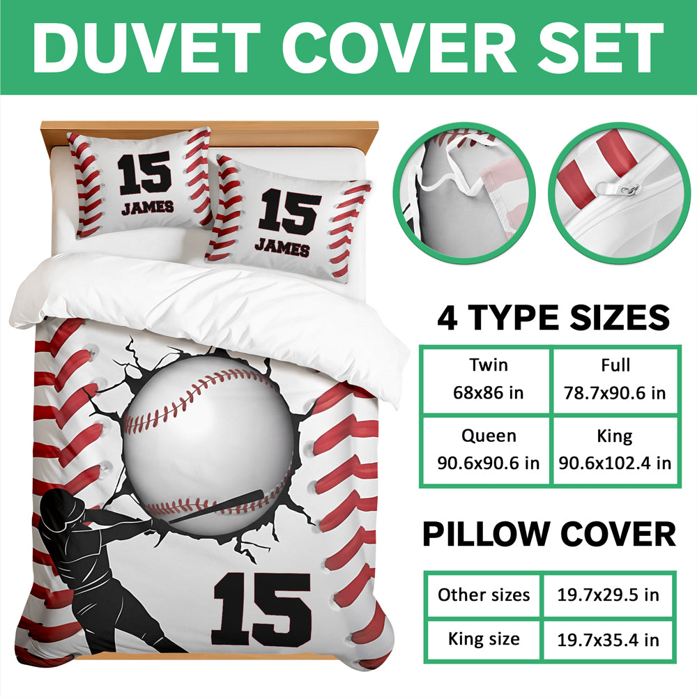 Custom Name And Number - Personalized Quilt Bedding Set For Baseball Lovers TH10 896695