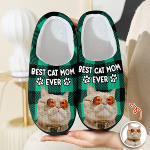 Custom Photo Best Dog Mom, Dog Dad Ever Slippers Gift For Pet Lovers HA75 897002