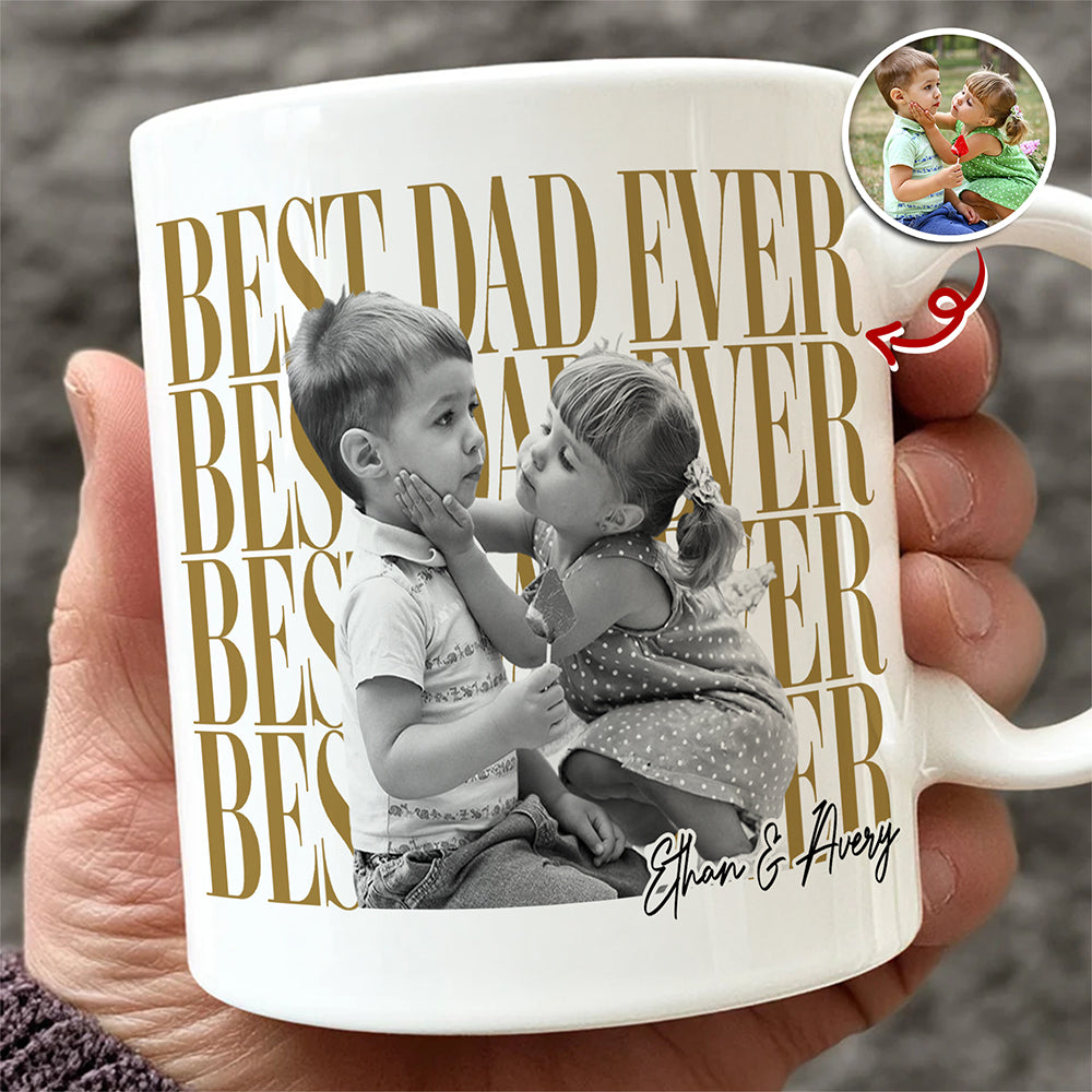 Personalized Vintage Photo Best Dad Mom Ever White Mug - Father’s Day Gift TH10 169959