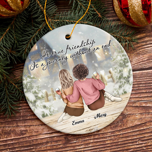 A True Friendship Is A Journey Without An End Personalized Ceramic Ornament HA75 897444