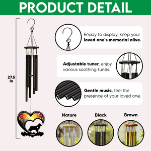 No Longer By My Side But Forever in My Heart Personalized Dog Memorial Acrylic Wind Chimes LM32 893841