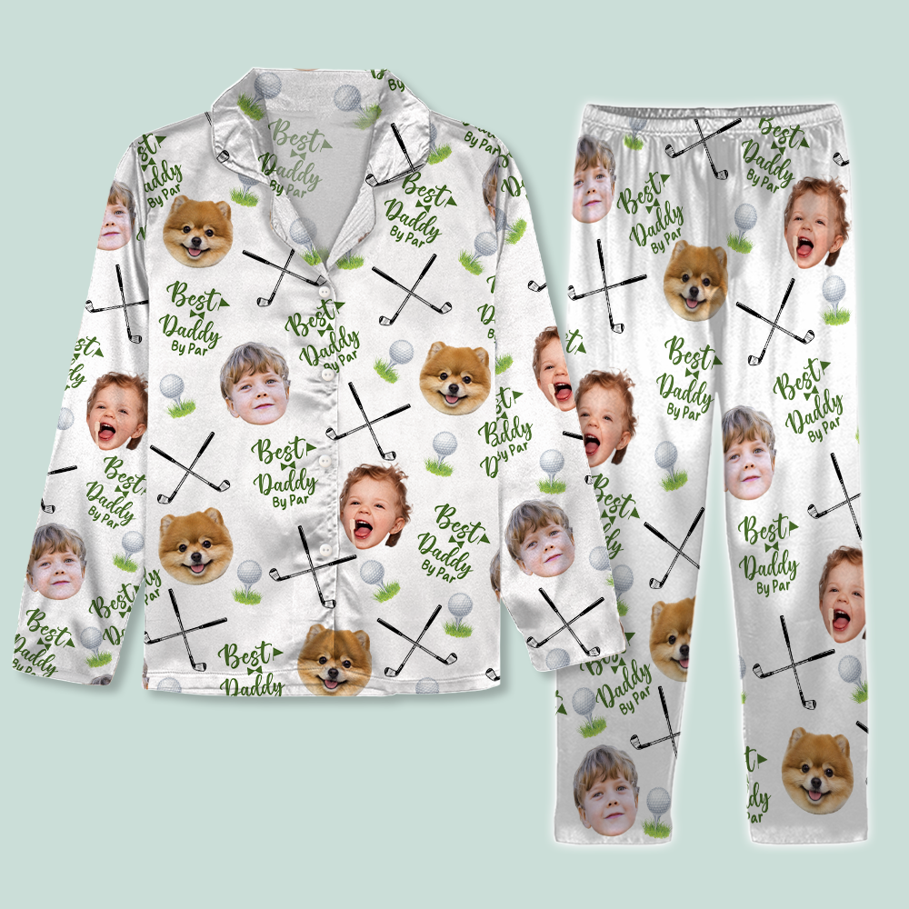 Custom Photo Best Dad By Par Pajamas Gift For Golf Lovers HA75 892730