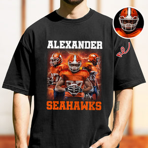 Custom Photo Football Player Bootleg Tee - Personalized Comfort Color Shirt CH07 899492