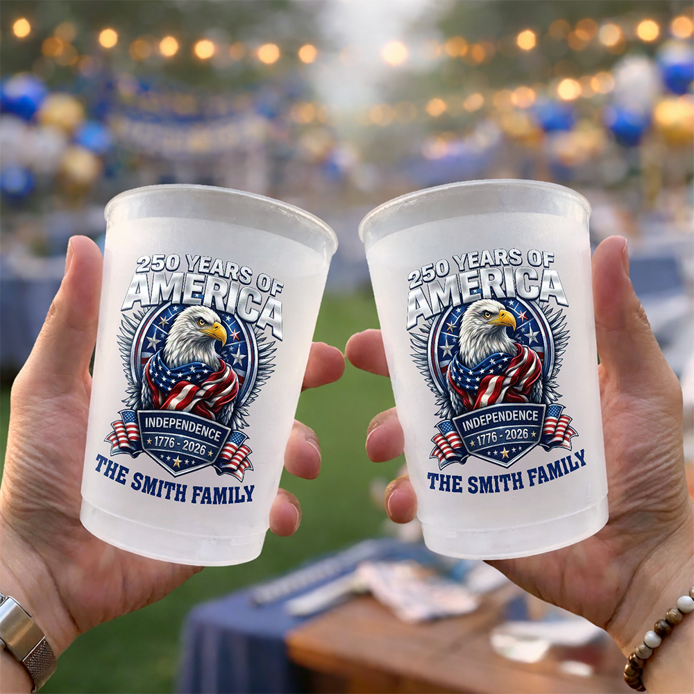 Custom Family Name US 250 Years Anniversary 1776-2026 Cups For Party CH07 911334