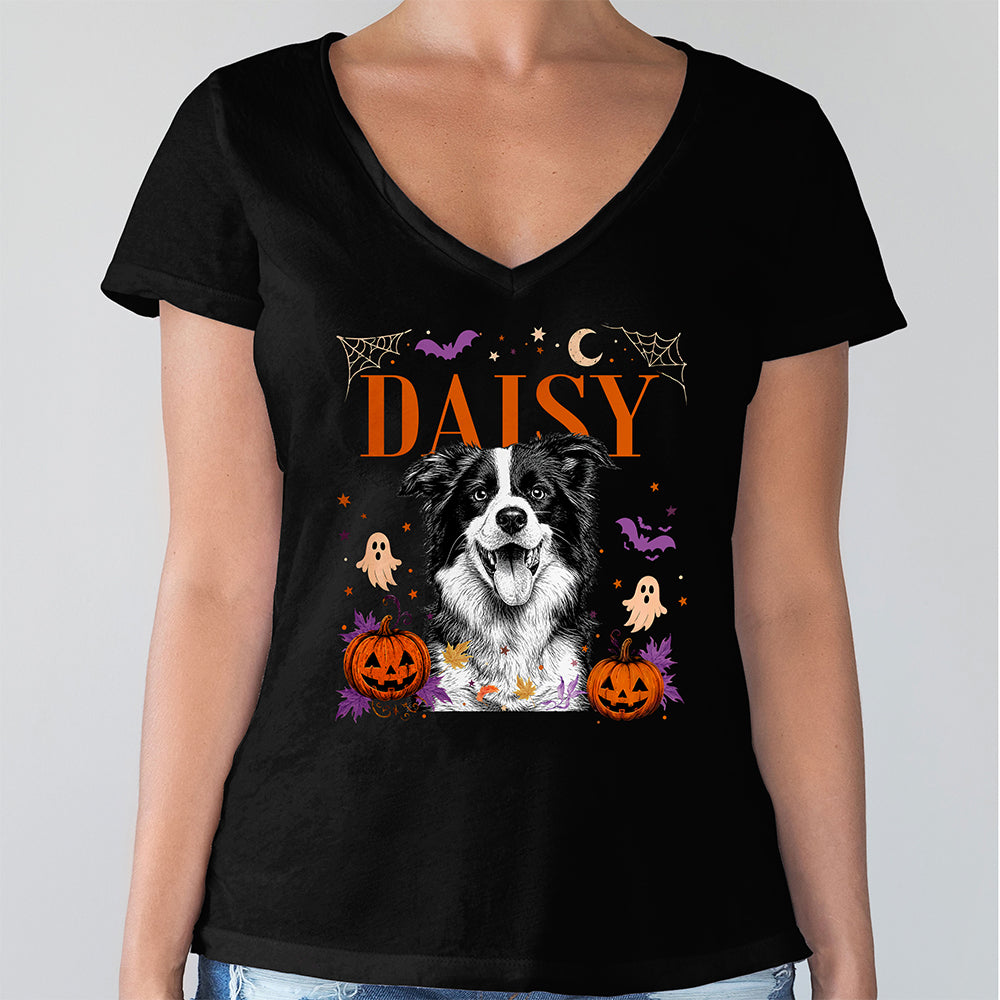 Custom Dog Photo Halloween Dark Shirt, Personalized Gift for Dog Lovers CH07 180160