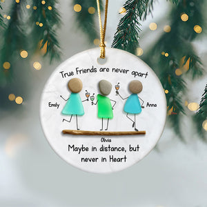Custom Sea Glass True Friends Are Never In Apart 3D Effect Ceramic Ornament LM32 897107