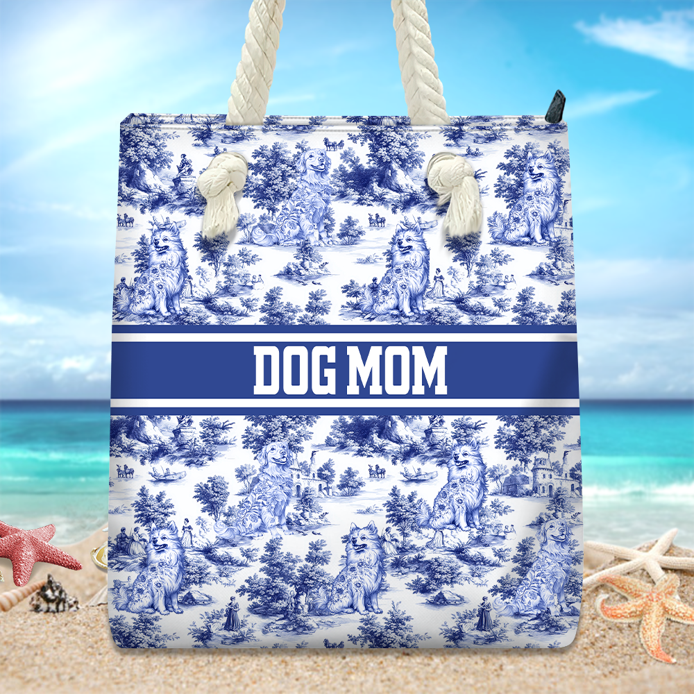 Personalized Dog Toile De Jouy Beach Tote Bag Gift For Dog Lovers HO82 894196