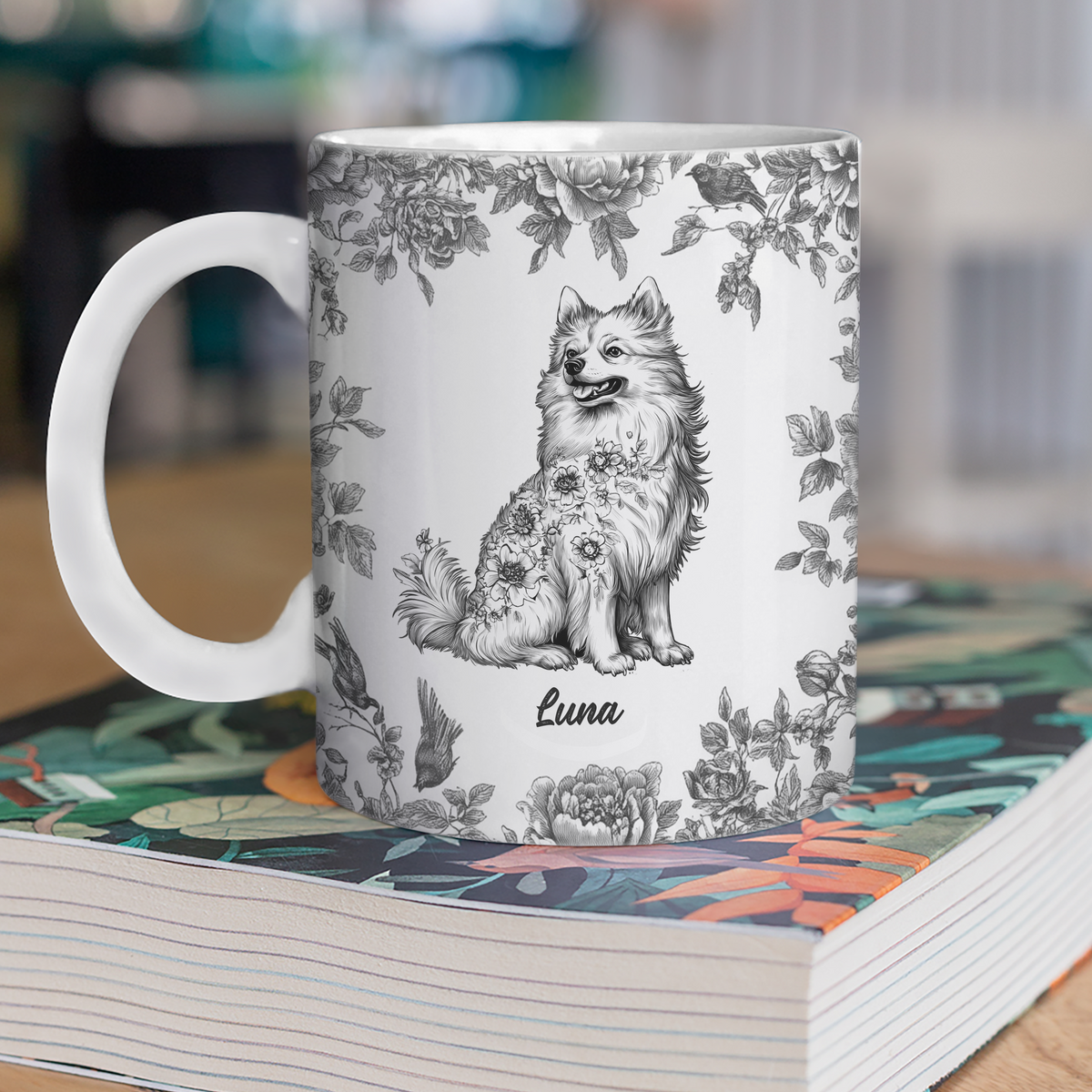 Custom Dog Breeds Chinoiserie Toile De Jouy Style Personalized Mug Gift For Dog Lovers HA75 892550