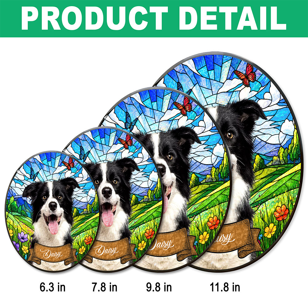 Custom Dog Portrait Stained Glass Suncatcher Gift For Dog Mom CH07 180168