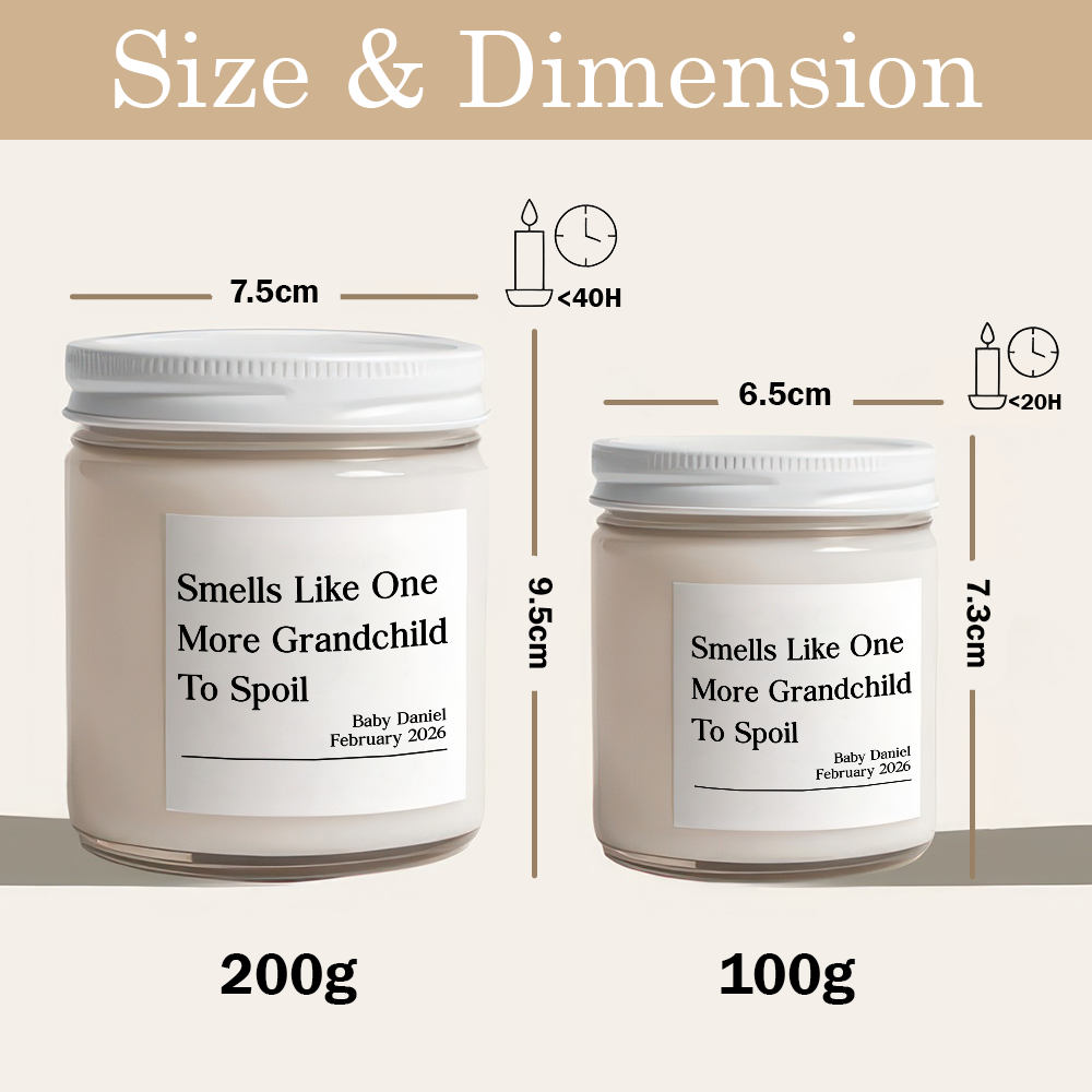 Custom Pregnancy Announcement Scented Candle – Baby Reveal Gift for Parents & Grandparents LM32 899801