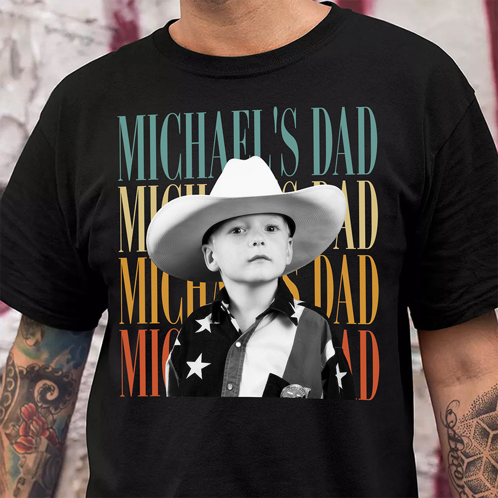 Personalized Vintage Photo Dad, Mom Family Dark Shirt HA75 921564