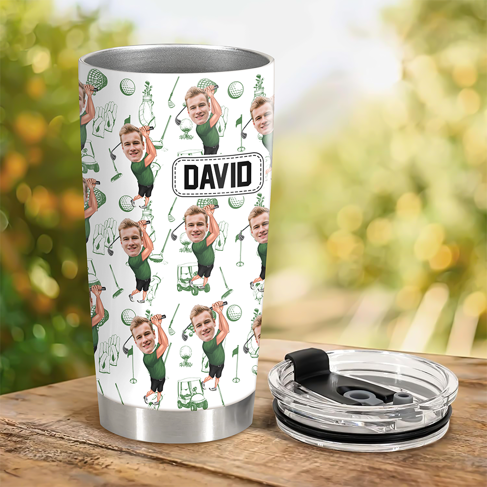 Custom Funny Golfer Photo Fat Tumbler - Golf Lovers Gift HA75 920588