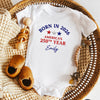 Custom Name Born in 2026 America’s 1776-2026 250th Year Embroidered Effect Baby Onesie LM32 669207