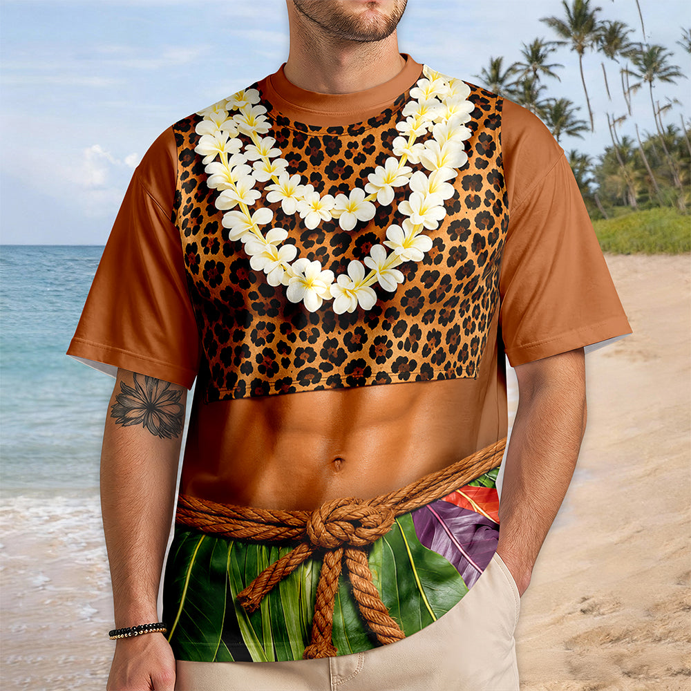 Personalized Men Hawaiian Abs Muscle, Hairy Body Funny 3D Shirt HA75 921838
