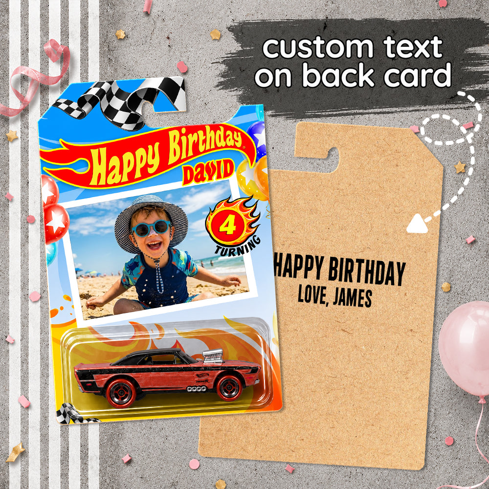 Custom Photo Happy Birthday Wheels Toy Car - Personalized Birthday Gift HA75 921536