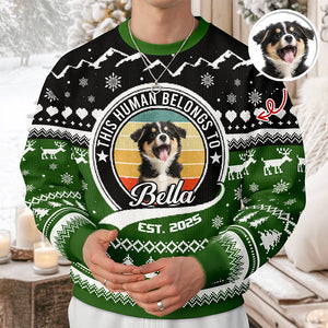 Custom Photo Human Belongs Dog Ugly Sweater For Pet Lovers HO82 900020