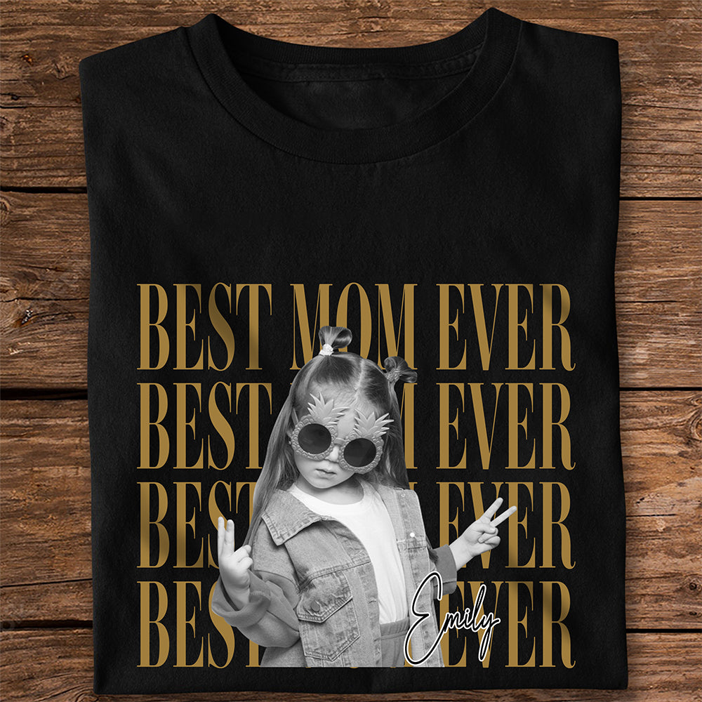 Personalized Vintage Photo Best Mom Ever Family Dark Shirt HA75 921586