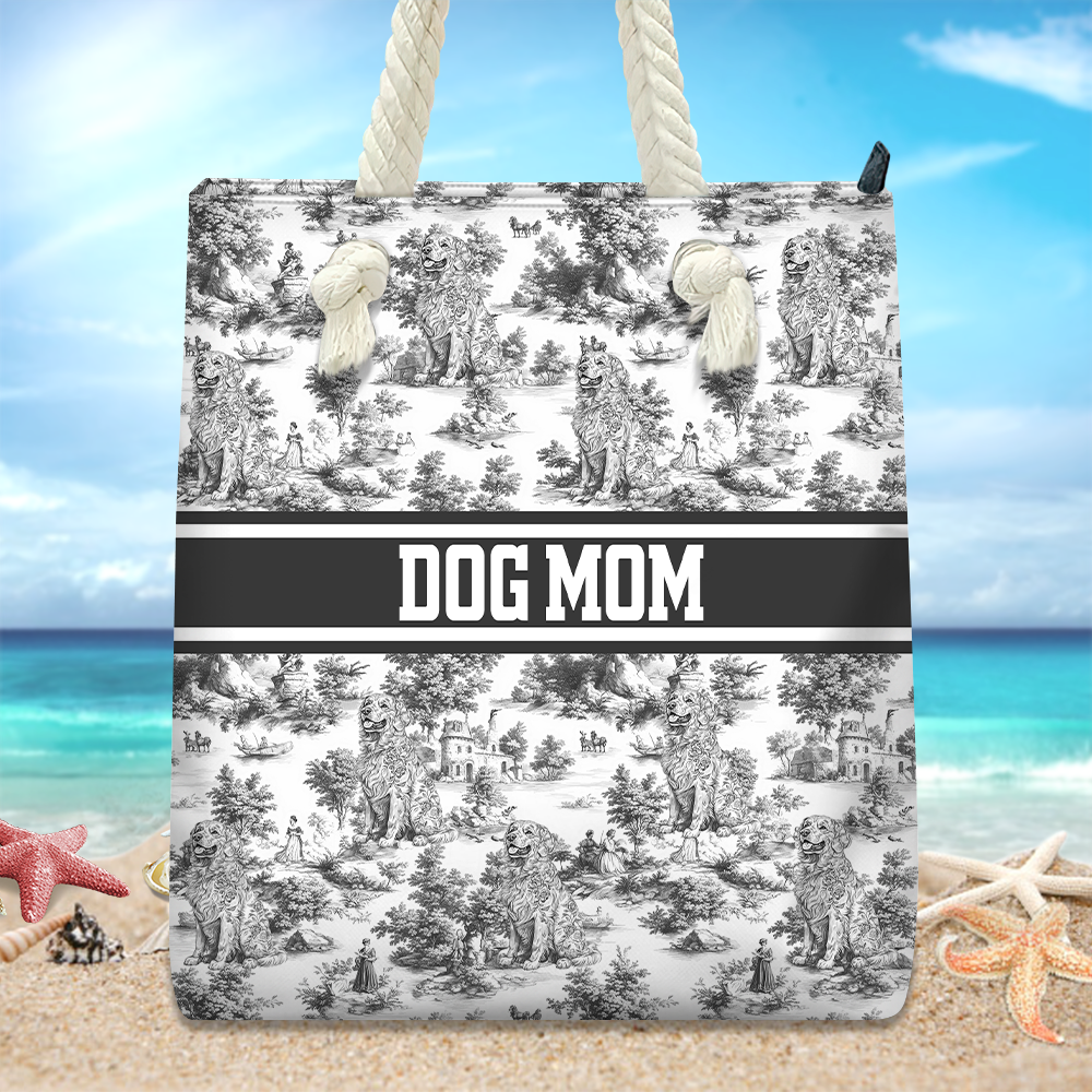 Personalized Dog Toile De Jouy Beach Tote Bag Gift For Dog Lovers HO82 894196