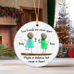 Custom Sea Glass True Friends Are Never In Apart 3D Effect Ceramic Ornament LM32 897107