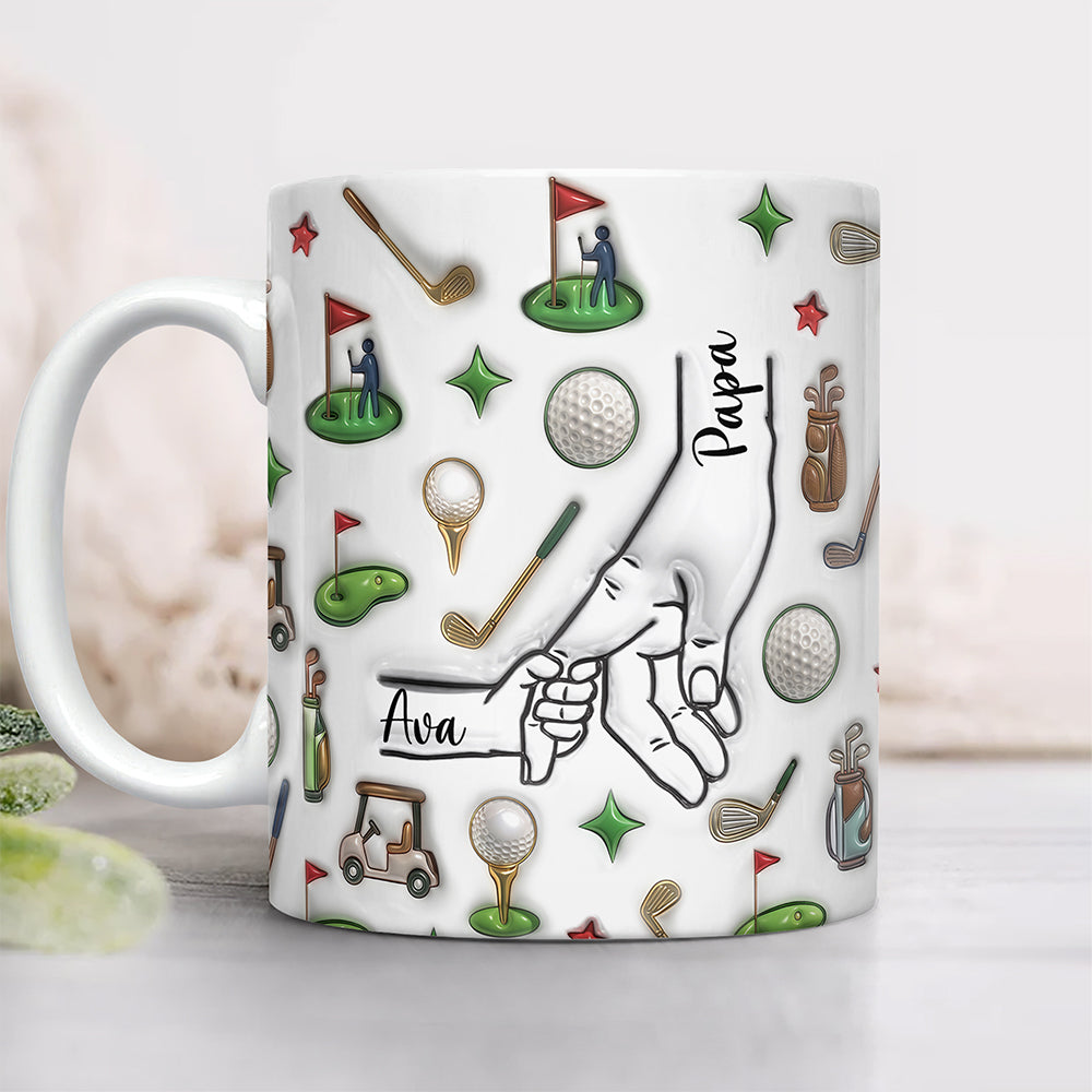 Personalized Papa Golf Mug With Kids Names 3D Inflated Effect Mug TH10 169845