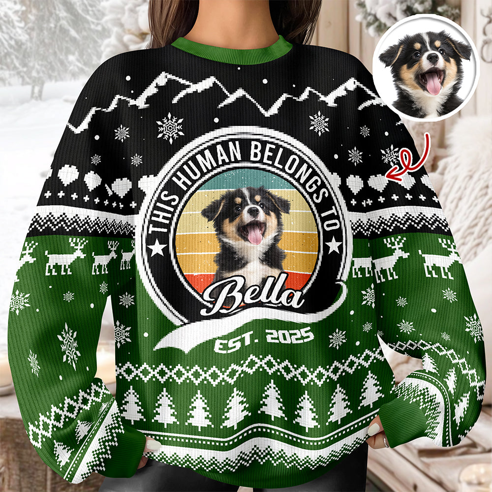 Custom Photo Human Belongs Dog Ugly Sweater For Pet Lovers HO82 900020
