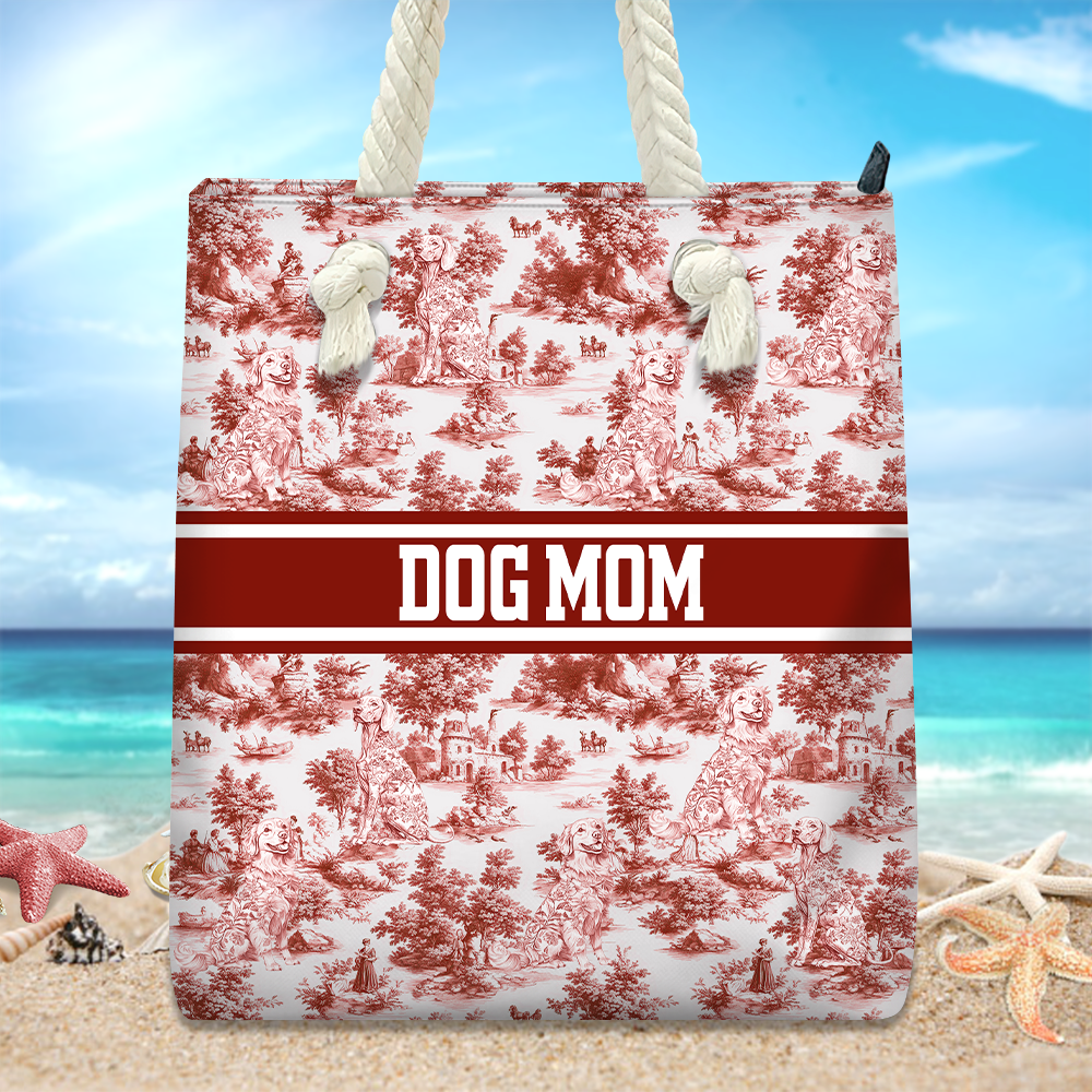 Personalized Dog Toile De Jouy Beach Tote Bag Gift For Dog Lovers HO82 894196