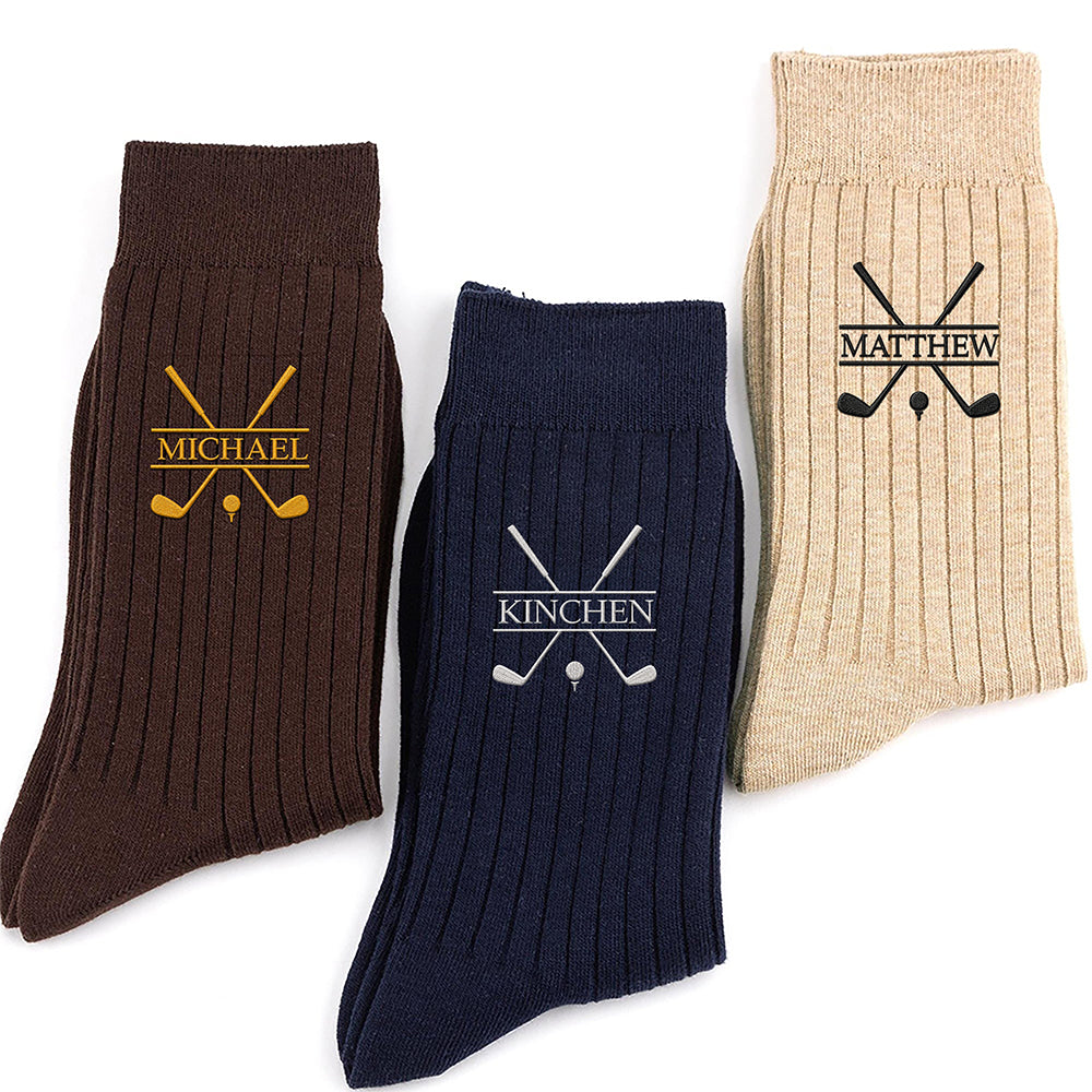 Personalized Name Golf Embroidered Socks - Personalized Gift for Golfers & Golf Lovers HA75 922100