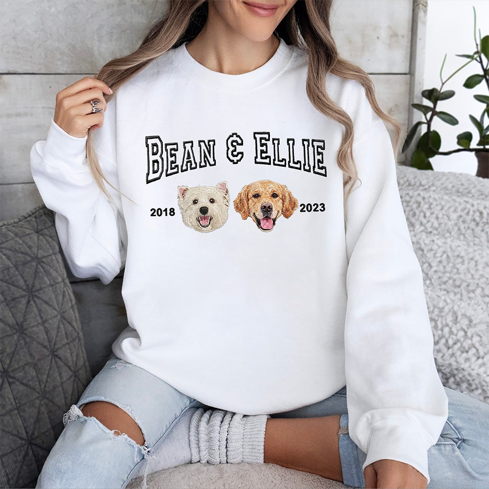 Custom Pet Portrait Embroidered Shirt – Personalized Gift for Dog Lovers, Pet Owners, Dog Moms LM32 899761