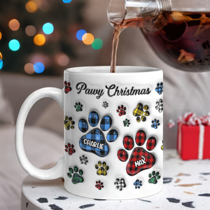 Custom Name Pawy Christmas 3D Inflated Effect Mug For Dog Lover TH10 894369