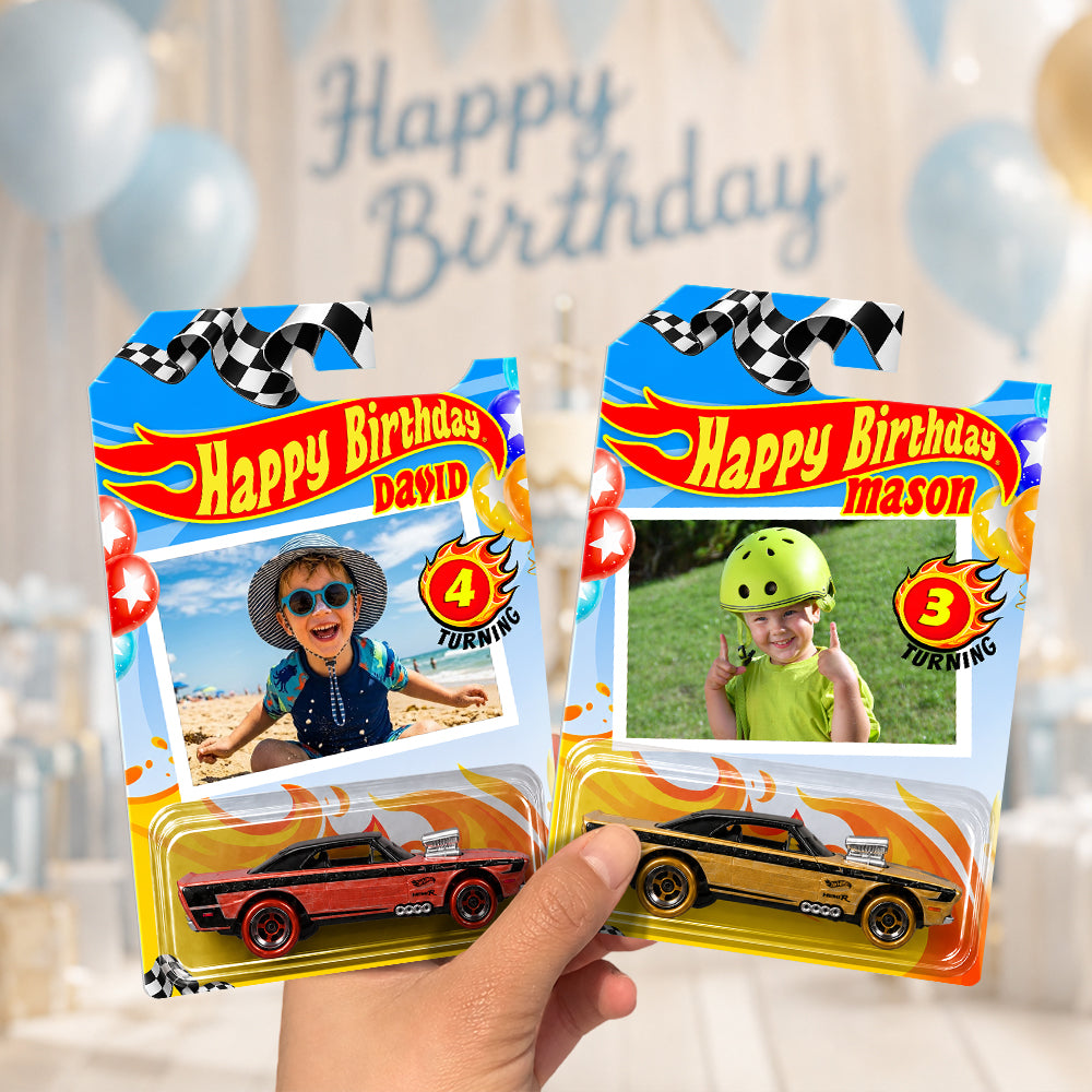 Custom Photo Happy Birthday Wheels Toy Car - Personalized Birthday Gift HA75 921536