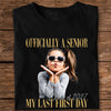 Personalised Vintage Photo And Year Senior - Officially A Senior - My Last First Day Dark Shirt HA75 922076