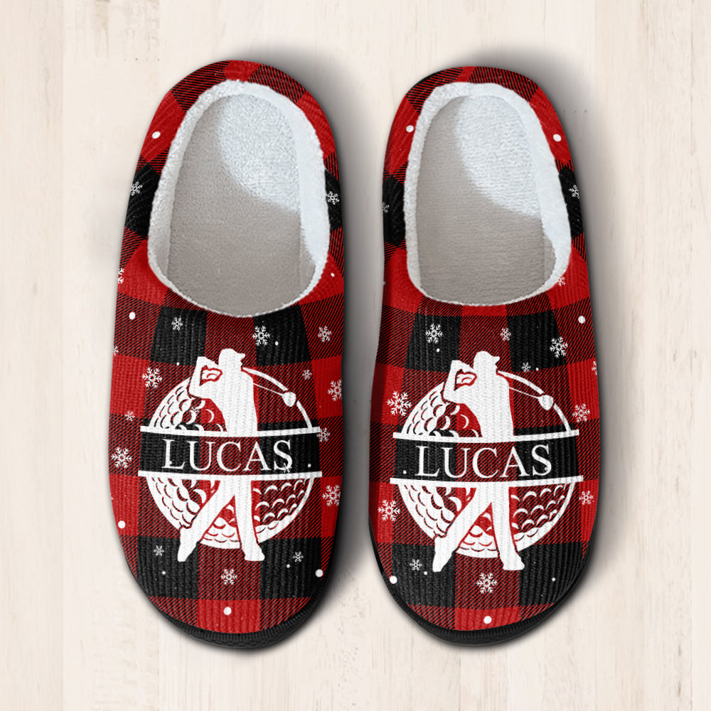 Personalized Name Golf Christmas Slippers Gift Golfer, Golf Lovers HA75 919054