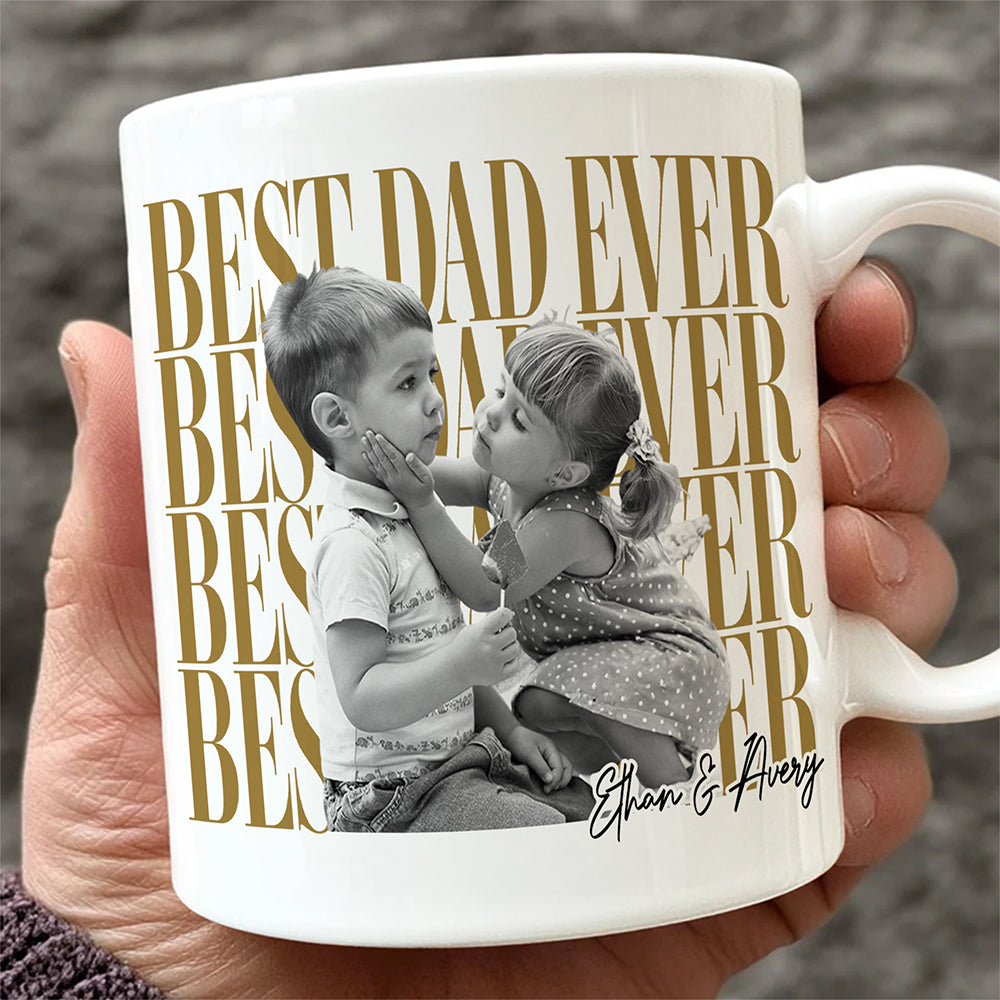 Personalized Vintage Photo Best Dad Mom Ever White Mug - Father’s Day Gift TH10 169959