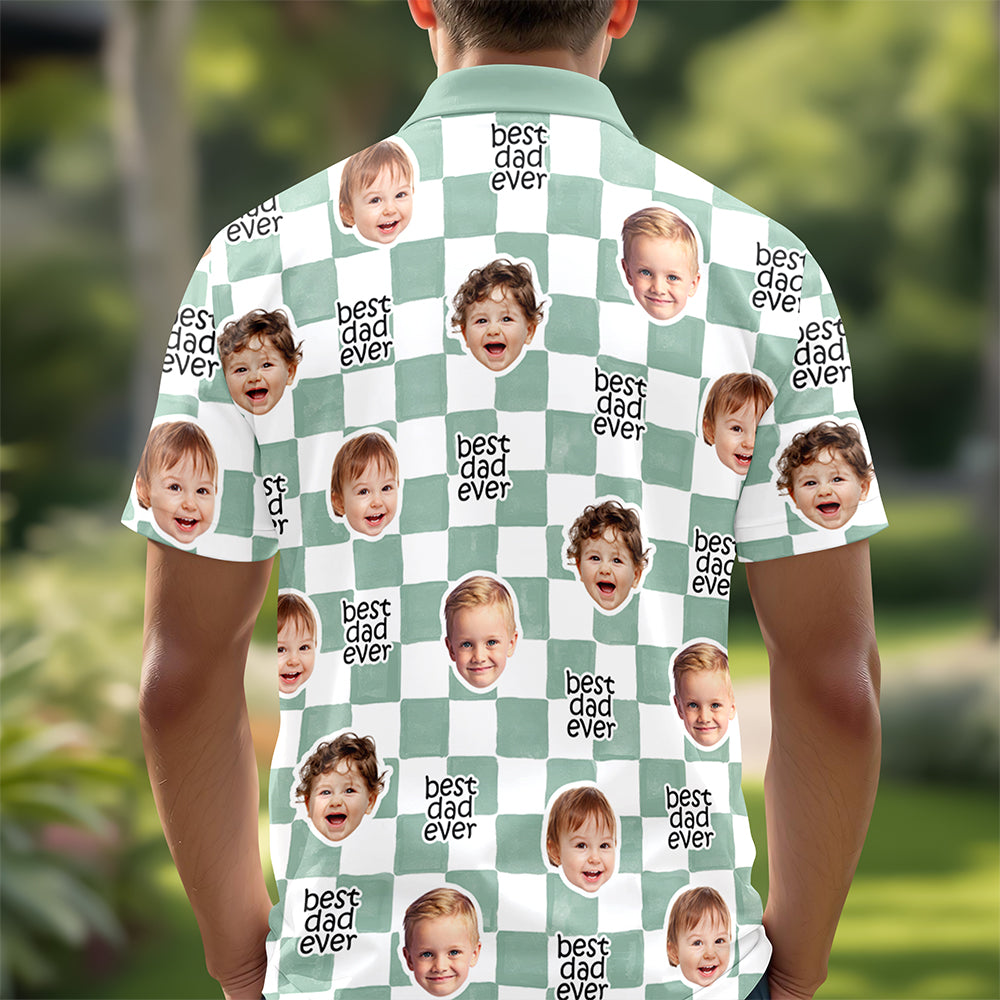 Custom Baby Face Best Dad, Mom Ever Polo Shirt HA75 921456