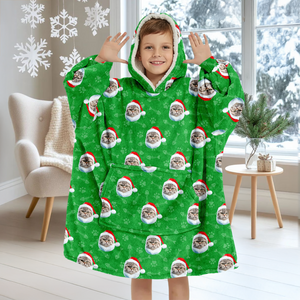 Custom Photo Cat Pattern Hoodie Blanket HA75 898280