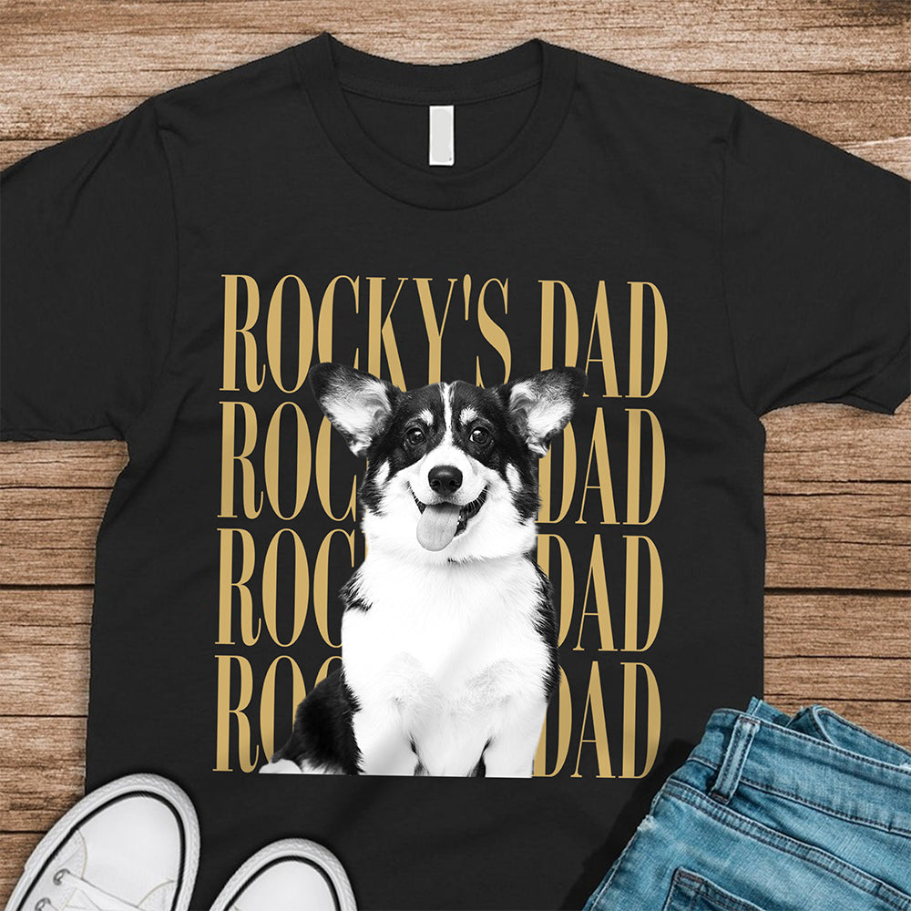 Personalized Vintage Photo Dog Dad, Dog Mom, Cat Dad, Cat Mom Dark Shirt HA75 921560