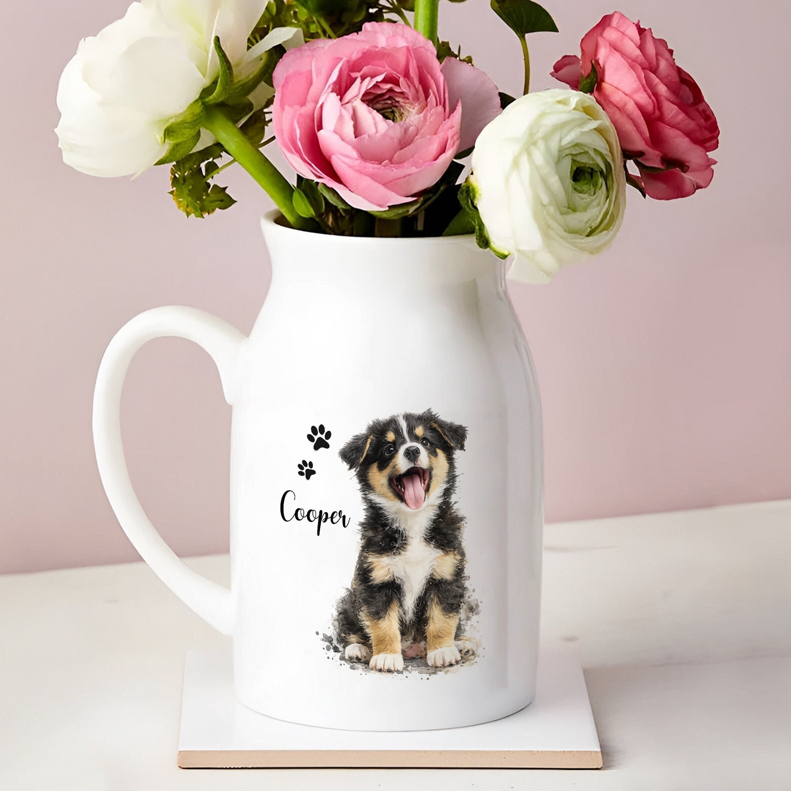 Personalized Pet Watercolor Ceramic Flower Vase Gift For Pet Lovers CH07 911390