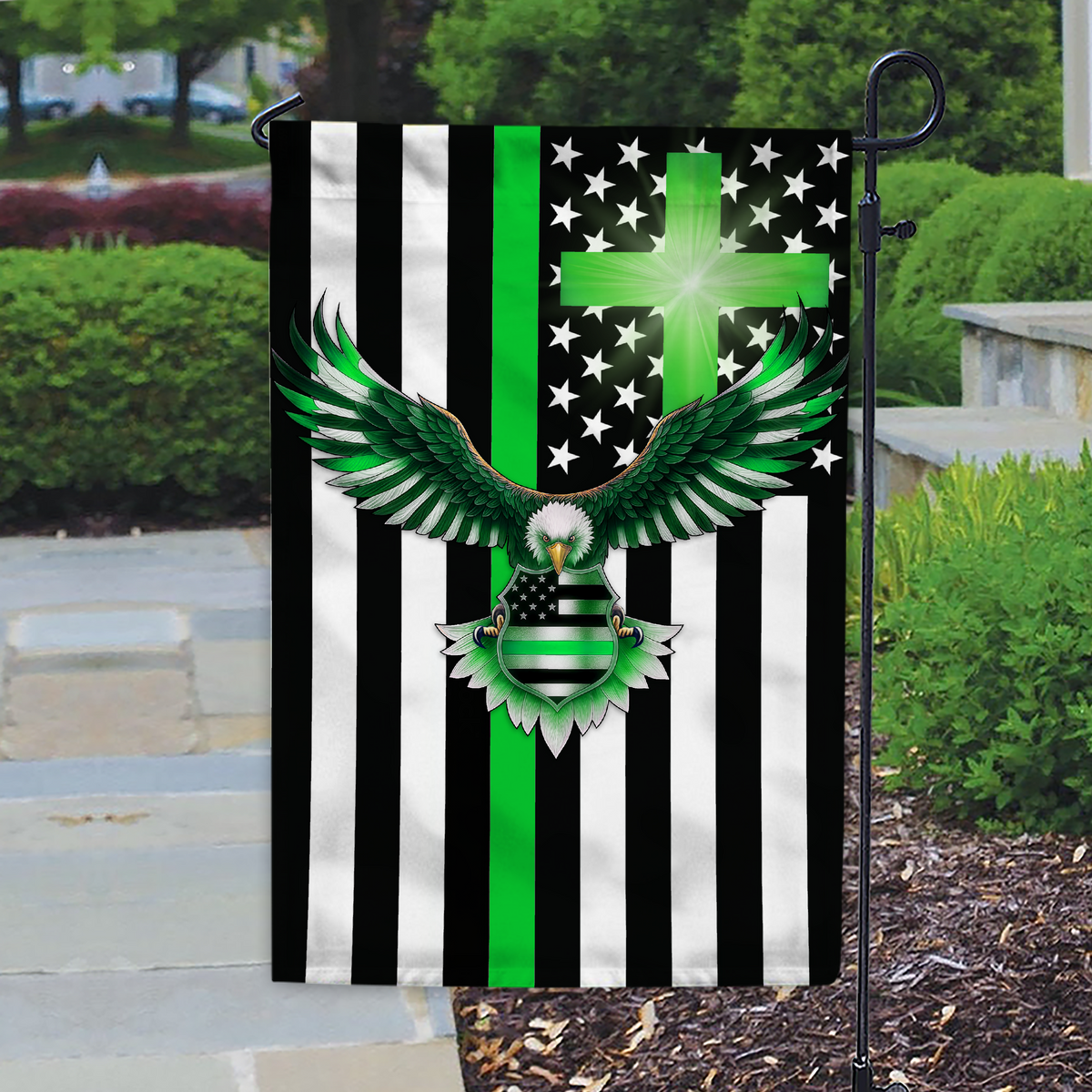 Custom American Flag With Family Name  - Personalized Garden Flag LM32 897227