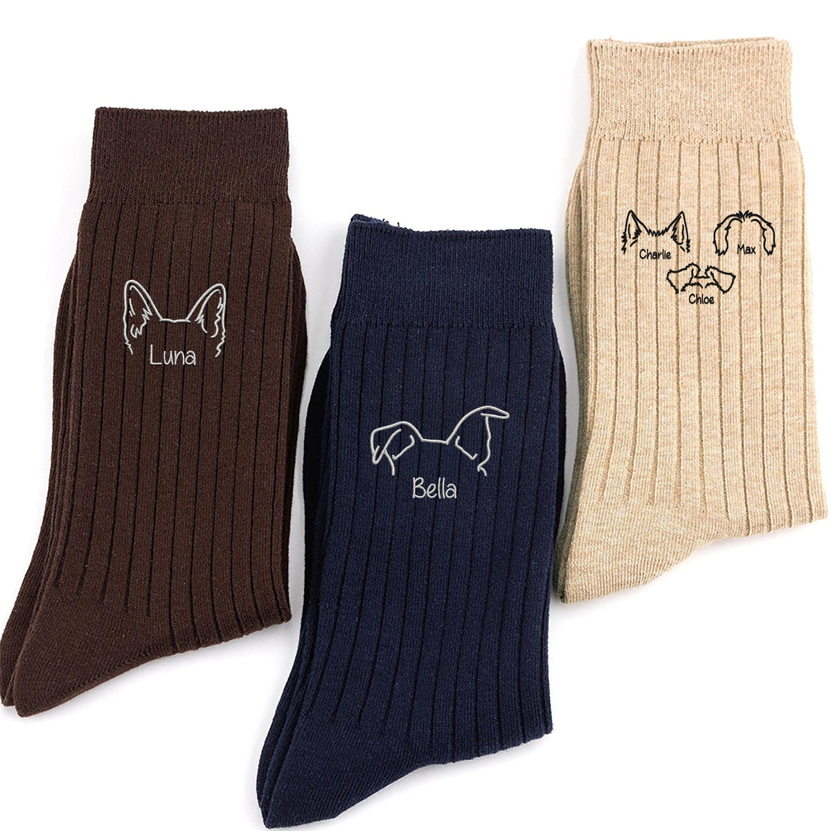 Personalized Dog Ears Embroidered Socks For Dog Lovers CH07 180430