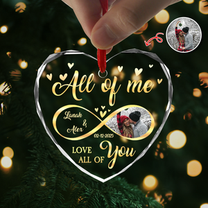Custom Photo All Of Me Loves All Off You Couple Heart Shape Glass Ornament HA75 892836