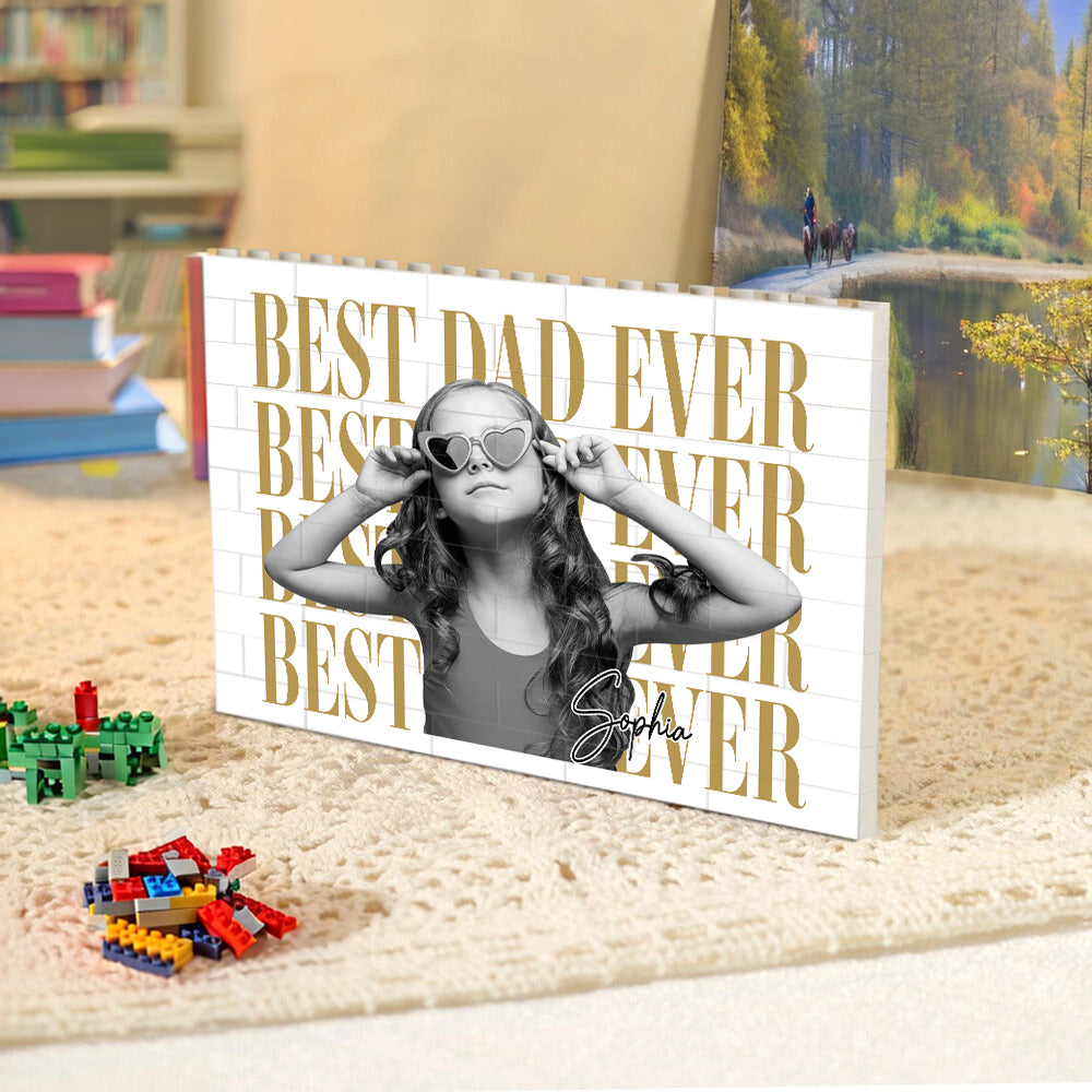 Personalized Vintage Photo Best Dad Mom Ever Building Brick CH07 911496