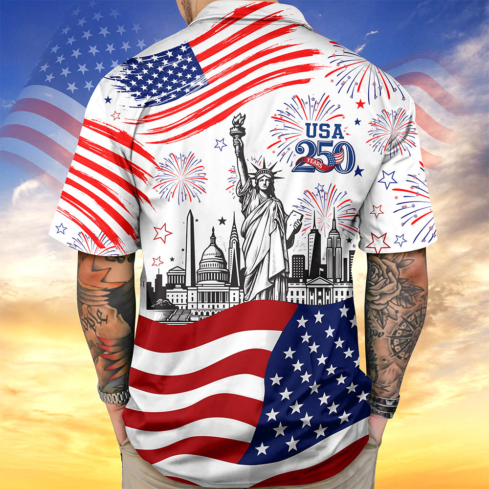 Personalized Statue of Liberty - USA 250th Anniversary Patriotic Hawaii Shirt HA75 921622